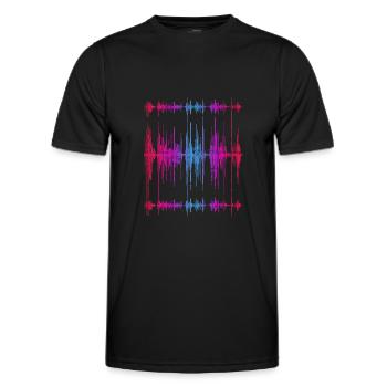Ondes sonores - T-shirt sport Homme - noir - Devant - AI Model Male 178 dark (178cm)