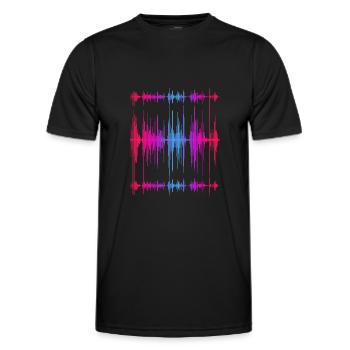 Music Sound Engineering Gift Musician Soundwave - Men's Functional T-Shirt - black - Front - AI Model Male 178 dark (178cm)