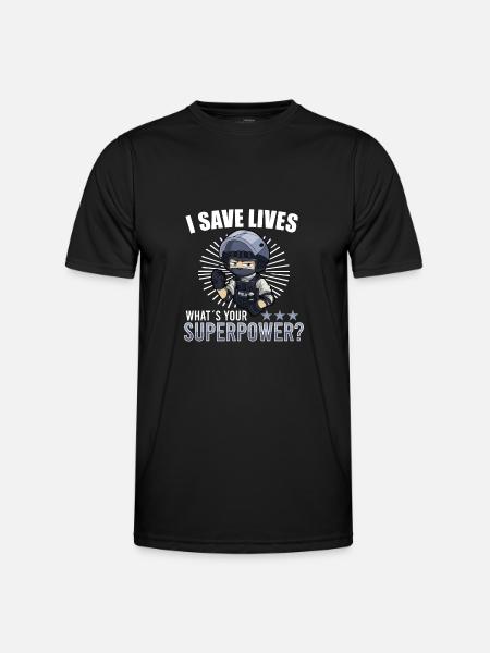 Police Cop Officer Police Office - Men's Functional T-Shirt - black