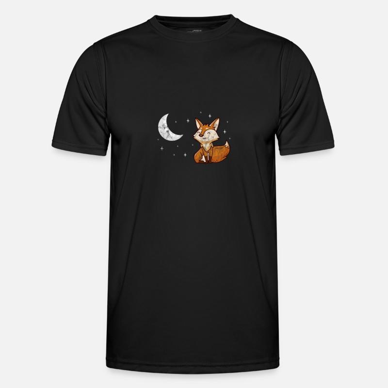 Fuchs - Männer Funktions-T-Shirt - Schwarz