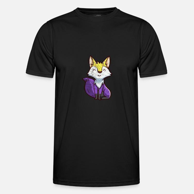 Fuchs - Männer Funktions-T-Shirt - Schwarz