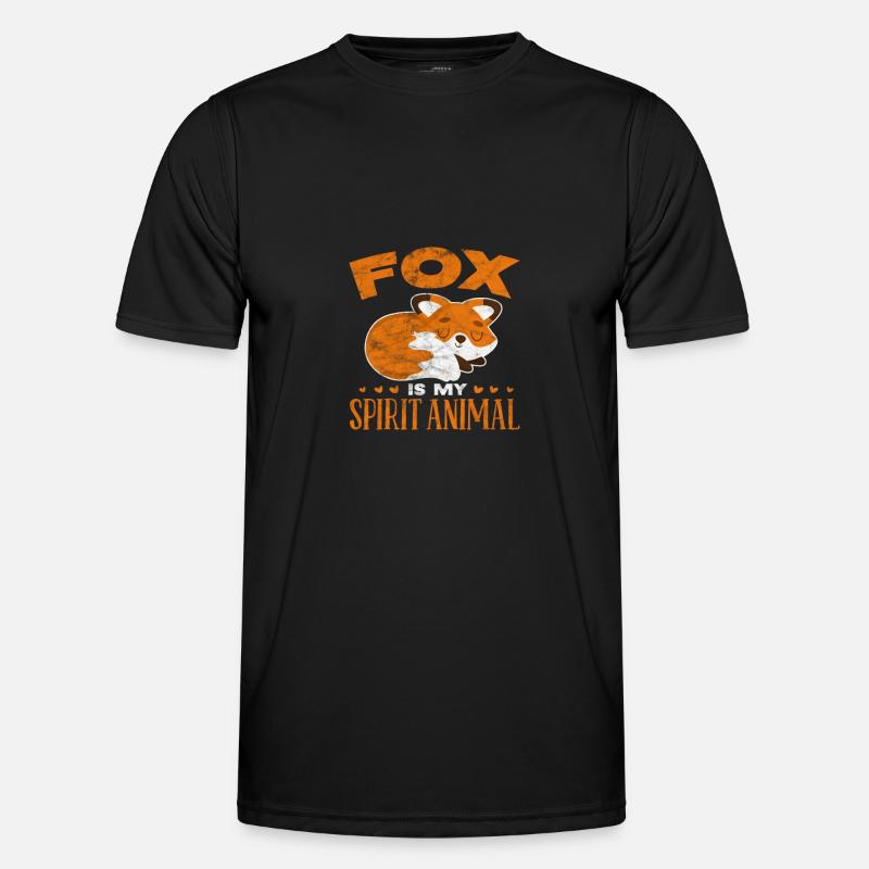 Fuchs - Männer Funktions-T-Shirt - Schwarz