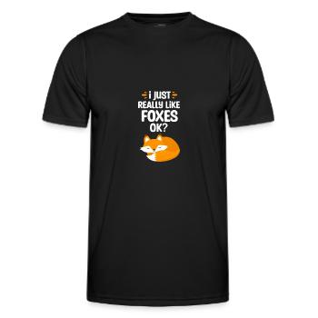 Fox Foxes Fox Forest Animal Forest Animal Gift - Men's Functional T-Shirt - black - Front - AI Model Male 178 dark (178cm)