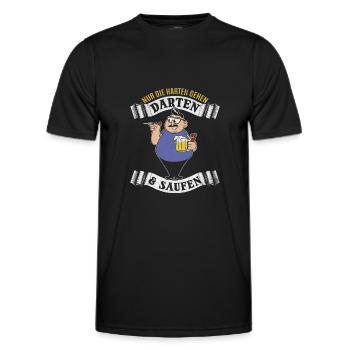 Nur The Harten Gehen Darten & Saufen Dartspiel - Männer Funktions-T-Shirt - Schwarz - Vorne - AI Model Male 178 dark (178cm)