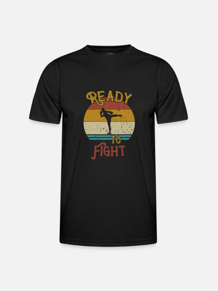 Ready to Fight / Kickboxen - Männer Funktions-T-Shirt - Schwarz