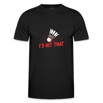 Badminton I'd Hit That - Männer Funktions-T-Shirt - Schwarz - Vorne - AI Model Male 178 dark (178cm)