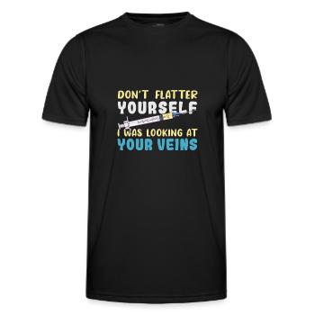 Don't Flatter Yourself I Was Looking At Your Veins - Männer Funktions-T-Shirt - Schwarz - Vorne - AI Model Male 178 dark (178cm)