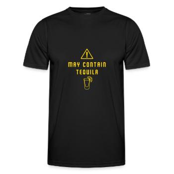 Warning May Contain Tequila Day Drinking - Männer Funktions-T-Shirt - Schwarz - Vorne - AI Model Male 178 dark (178cm)