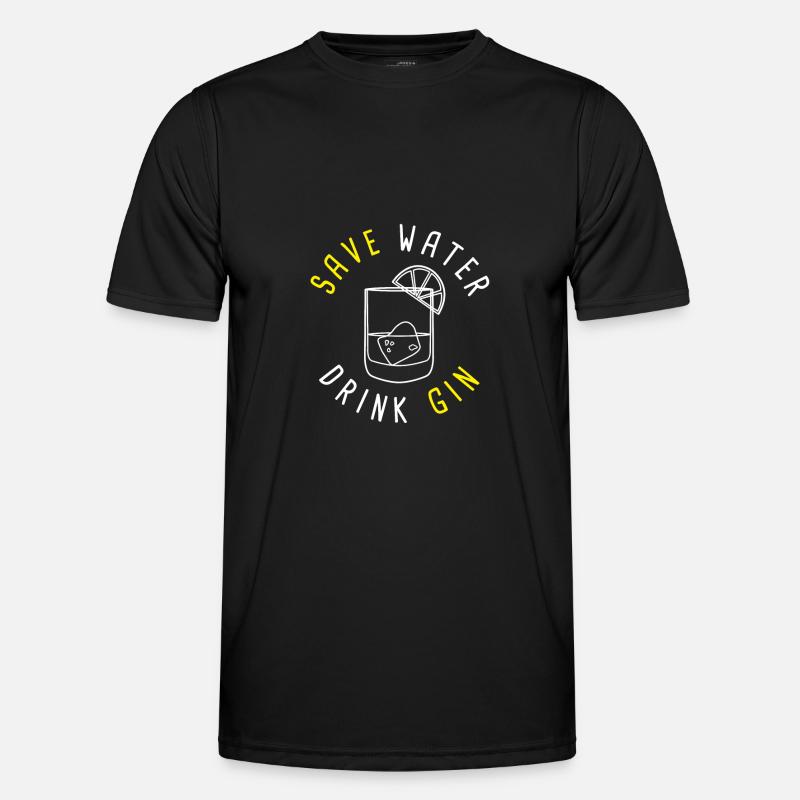 Save Water Drink Gin - Männer Funktions-T-Shirt - Schwarz