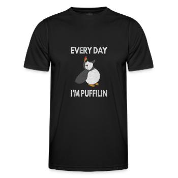 Every Day Puffilin - Puffin Papageientaucher - Men's Functional T-Shirt - black - Front - AI Model Male 178 dark (178cm)