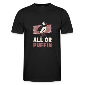 All Or Puffin - Papageitaucher Papageientaucher - Männer Funktions-T-Shirt - Schwarz - Vorne - AI Model Male 178 dark (178cm)