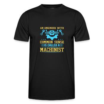 Funny Machinist Machine Operator Machining - Men's Functional T-Shirt - black - Front - AI Model Male 178 dark (178cm)