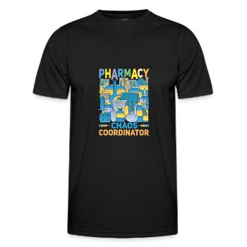 Pharmacy Chaos Coordinator Funny Pharmacist - Men's Functional T-Shirt - black - Front - AI Model Male 178 dark (178cm)