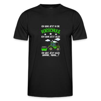 Vorschule Traktor Vorschüler Geschenk - Männer Funktions-T-Shirt - Schwarz - Vorne - AI Model Male 178 dark (178cm)
