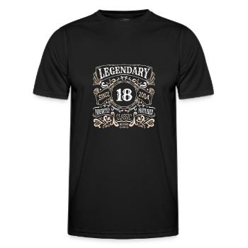 18 Jahre Legendary Since 2004 18. Geburtstag - Männer Funktions-T-Shirt - Schwarz - Vorne - AI Model Male 178 dark (178cm)