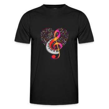 Musician Keyboard Violin Clef Clef Clef - Men's Functional T-Shirt - black - Front - AI Model Male 178 dark (178cm)