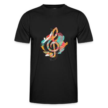 Clef - Men's Functional T-Shirt - black - Front - AI Model Male 178 dark (178cm)