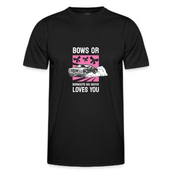 Burnouts Or Bows Gender Reveal Party - T-shirt sport Homme - noir - Devant - AI Model Male 178 dark (178cm)