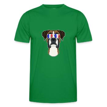 Boxer France Lunettes de Soleil I Drapeau Français - T-shirt sport Homme - vert - Devant - AI Model Male 178 dark (178cm)
