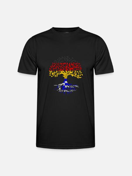 Roots Tree Germany Greece - Men's Functional T-Shirt - black