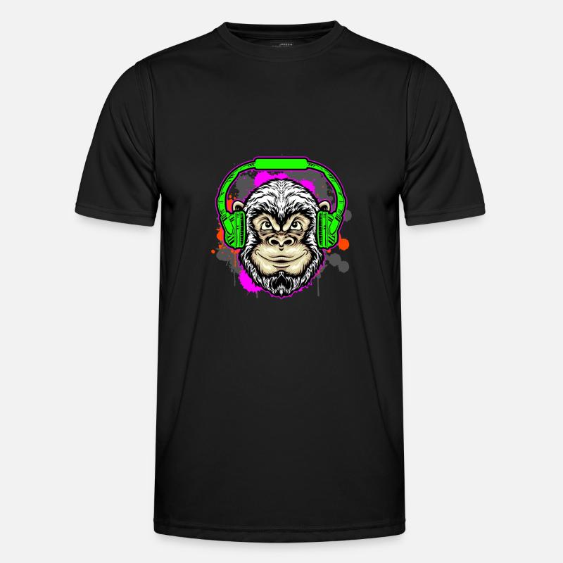 Monkey DJ mit Kopfhörer und Sonnenbrille Geschenki Männer Funktions-T-Shirt