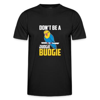 Ne soyez pas un oiseau perroquet Judgie Budgie - T-shirt sport Homme - noir - Devant - AI Model Male 178 dark (178cm)