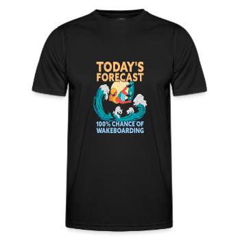Today's Forecast Wakeboarding Funny Wakeboard - Männer Funktions-T-Shirt - Schwarz - Vorne - AI Model Male 178 dark (178cm)