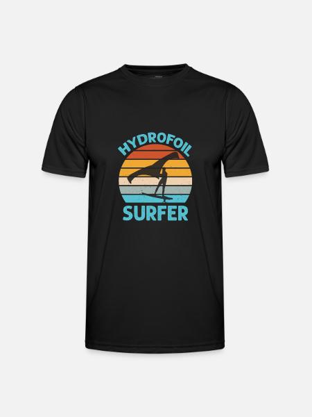Hydrofoil Surfer - Wingfoil Surf - Men's Functional T-Shirt - black