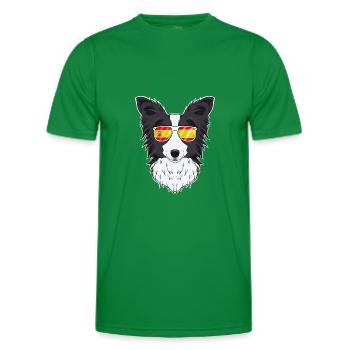 Border Collie I Spain Sunglasses I Spanish Flag - Männer Funktions-T-Shirt - Kelly Green - Vorne - AI Model Male 178 dark (178cm)