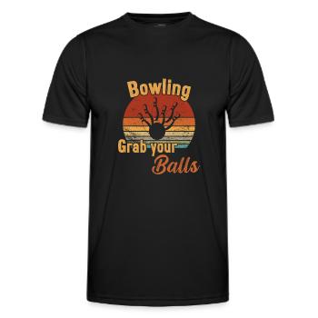Grab Your Balls / Bowling - Männer Funktions-T-Shirt - Schwarz - Vorne - AI Model Male 178 dark (178cm)