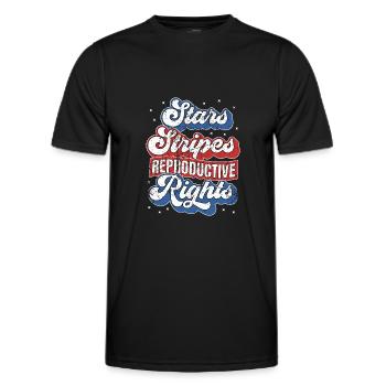 Retro Stars Stripes Reproduktive Rechte 4. von - Männer Funktions-T-Shirt - Schwarz - Vorne - AI Model Male 178 dark (178cm)