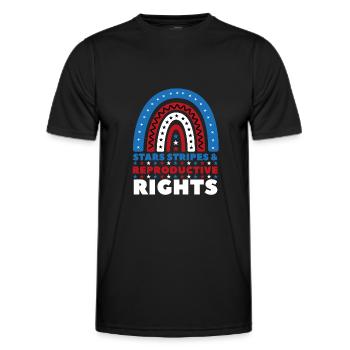 Stars Stripes Reproduktive Rechte 4. Juli - Männer Funktions-T-Shirt - Schwarz - Vorne - AI Model Male 178 dark (178cm)