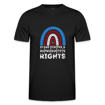 Stars Stripes Reproduktive Rechte Regenbogen 4. Juli - Männer Funktions-T-Shirt - Schwarz - Vorne - AI Model Male 178 dark (178cm)