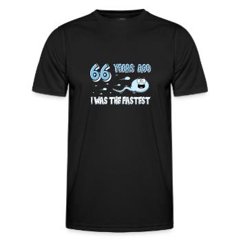 66 Years Ago I Was The Fastest 66. Geburtstag - Männer Funktions-T-Shirt - Schwarz - Vorne - AI Model Male 178 dark (178cm)