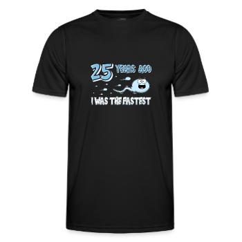 25 Years Ago I Was The Fastest 25. Geburtstag - Männer Funktions-T-Shirt - Schwarz - Vorne - AI Model Male 178 dark (178cm)