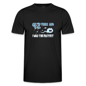 42 Years Ago I Was The Fastest 42. Geburtstag - Männer Funktions-T-Shirt - Schwarz - Vorne - AI Model Male 178 dark (178cm)