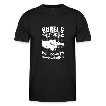 Onkel Neffe Neffen Geschenk - Männer Funktions-T-Shirt - Schwarz - Vorne - AI Model Male 178 dark (178cm)