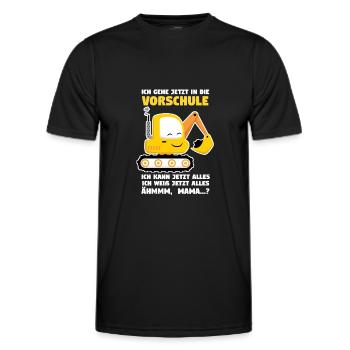 Vorschule Bagger Vorschüler Geschenk - Männer Funktions-T-Shirt - Schwarz - Vorne - AI Model Male 178 dark (178cm)