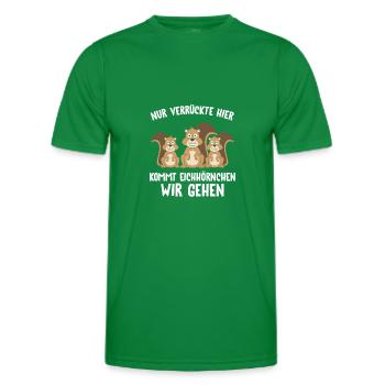 Nur Verrückte Hier Kommt Eichhörnchen Wir Gehen - Männer Funktions-T-Shirt - Kelly Green - Vorne - AI Model Male 178 dark (178cm)