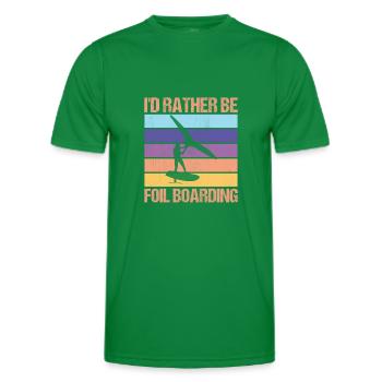 I’d Rather Be WingFoil Boarding - Surfeur Hydrofoil - T-shirt sport Homme - vert - Devant - AI Model Male 178 dark (178cm)