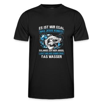 Angler Fischer Angelrute Angeln Übers wasser gehen - Männer Funktions-T-Shirt - Schwarz - Vorne - AI Model Male 178 dark (178cm)