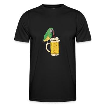 Papagei Bier Papagei Vogelliebhaber Lustiger - Männer Funktions-T-Shirt - Schwarz - Vorne - AI Model Male 178 dark (178cm)
