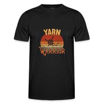 Yarn Warrior / Crochet - Men's Functional T-Shirt - black - Front - AI Model Male 178 dark (178cm)