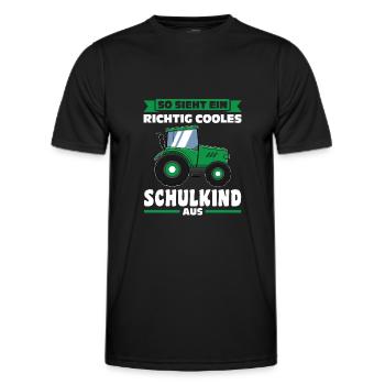 Schulkind Traktor Schulbeginn Geschenk - Männer Funktions-T-Shirt - Schwarz - Vorne - AI Model Male 178 dark (178cm)