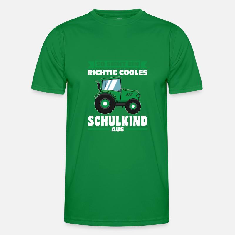 Schulkind Traktor Schulbeginn Geschenk Männer Funktions-T-Shirt