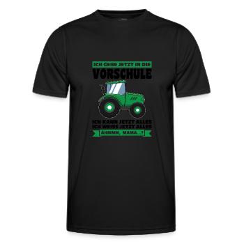 Vorschule Traktor Vorschüler Geschenk - Männer Funktions-T-Shirt - Schwarz - Vorne - AI Model Male 178 dark (178cm)