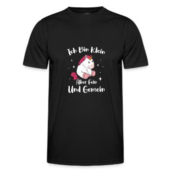 Ich bin Klein Aber Fein und Gemein Einhorn - Männer Funktions-T-Shirt - Schwarz - Vorne - AI Model Male 178 dark (178cm)