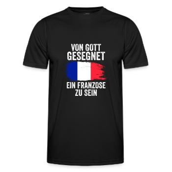 Frankreich Franzose Französisches - Männer Funktions-T-Shirt - Schwarz - Vorne - AI Model Male 178 dark (178cm)