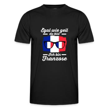 Franzose Französisches Frankreich - Männer Funktions-T-Shirt - Schwarz - Vorne - AI Model Male 178 dark (178cm)