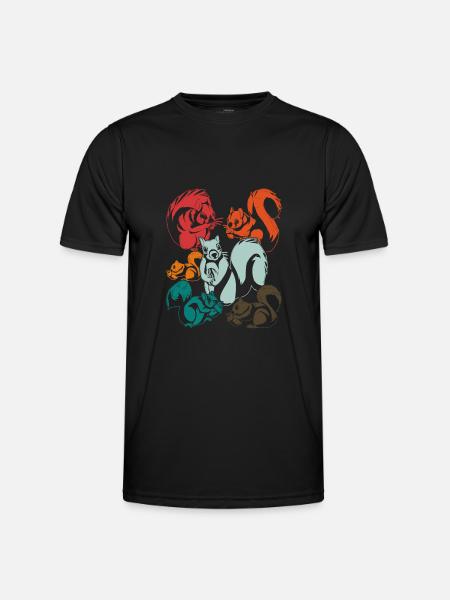 Écureuil - T-shirt sport Homme - noir